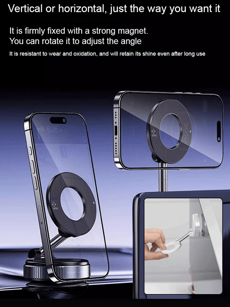 Say Goodbye to Wobbly Nightmares ✨【Home and Car】Multi-purpose Magnetic Phone Holder🚀 Anchor your phone to any surface.