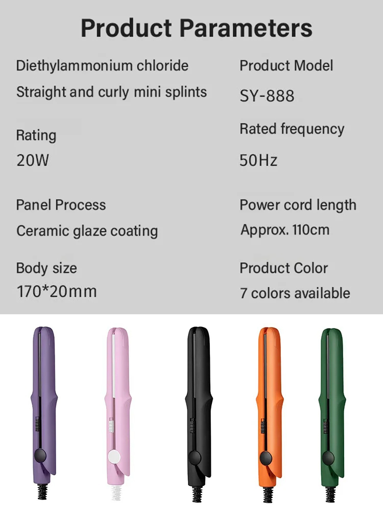 Heats to 200°C in 30 seconds⚡Perfect Hair Anywhere, Anytime🎨Straight and curly dual-purpose curling rod🔥 Ceramic coated plates – negative ions for smooth, shiny hair