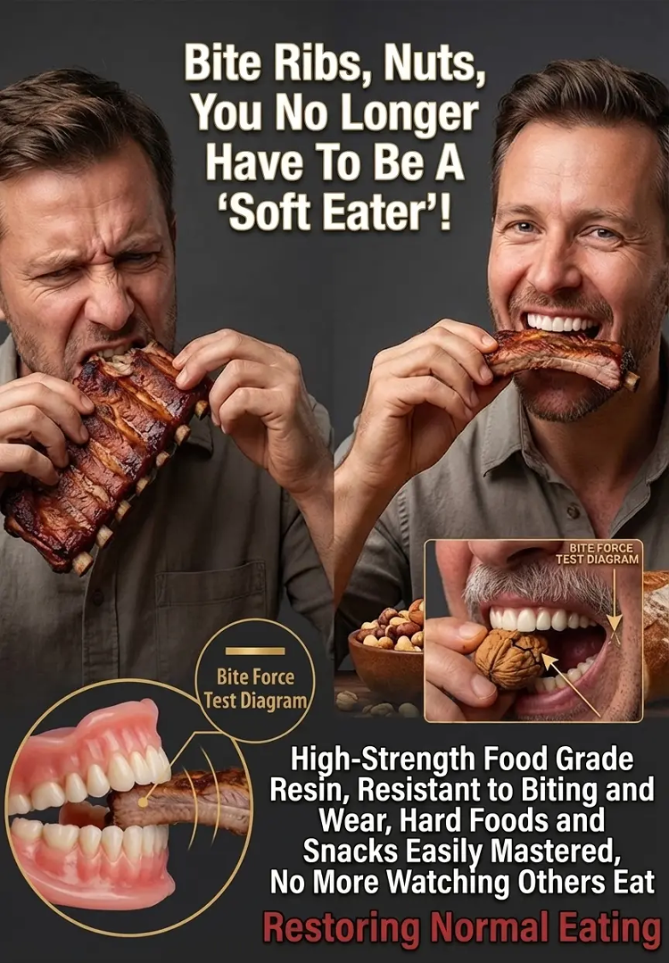 【BUY 1 GET 1 FREE】Professional Medical-Grade Adaptive Dentures – Eat Ribs Confidently & No Dentist Needed – 90-Day Guarantee!