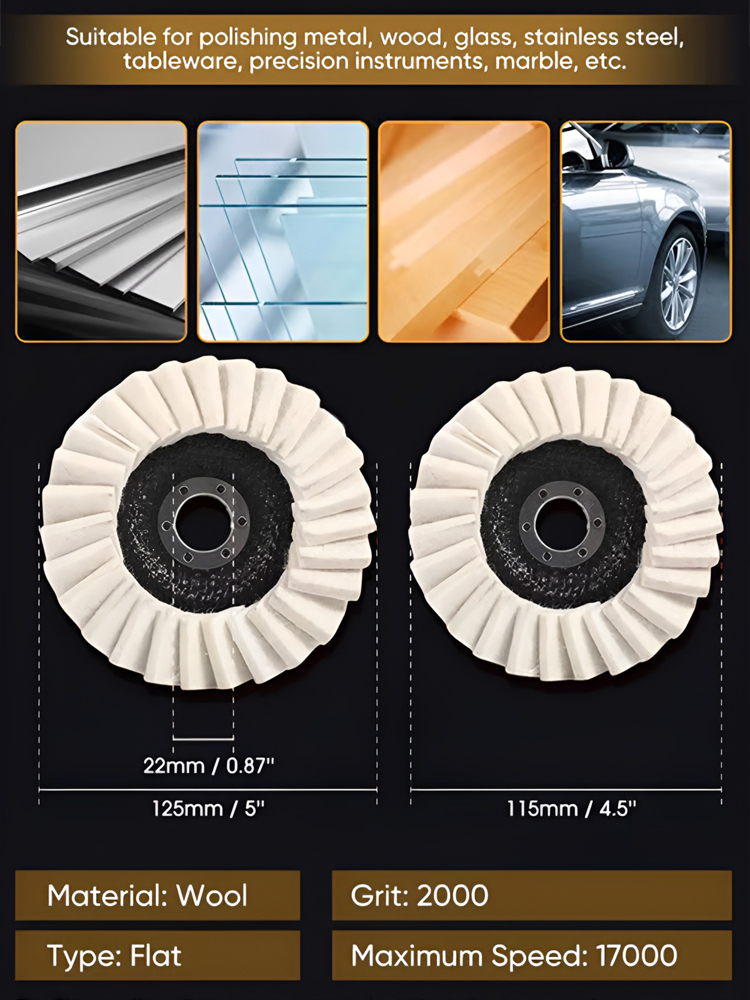 Restore the Shine 💎High-density fleece louvre wheel✨ One Touch for Instant Brilliance—Bring a High-Gloss Radiance to Every Inch of Metal.