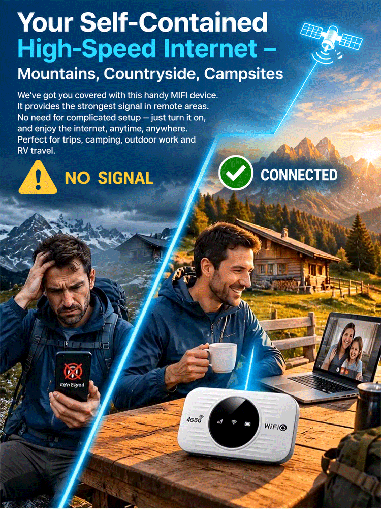Portable WiFi 6 Mobile MiFi | 500 Mbps High-Speed 0 Monthly Fee Device | 30-Day Standby & Connect 16 Devices | Clearout Price Deal!