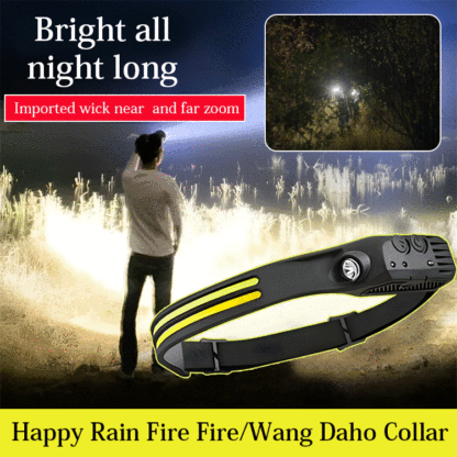 Wave to Light Up—Hands-Free! 🖐️💡230° Wide View: Night into Day! 🔦✨Pro-grade COB light with White & Red modes. Ideal for running, camping, or repairs. ⏳🏃‍♂️