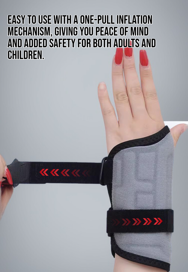 Adjustable inflatable wrist support band