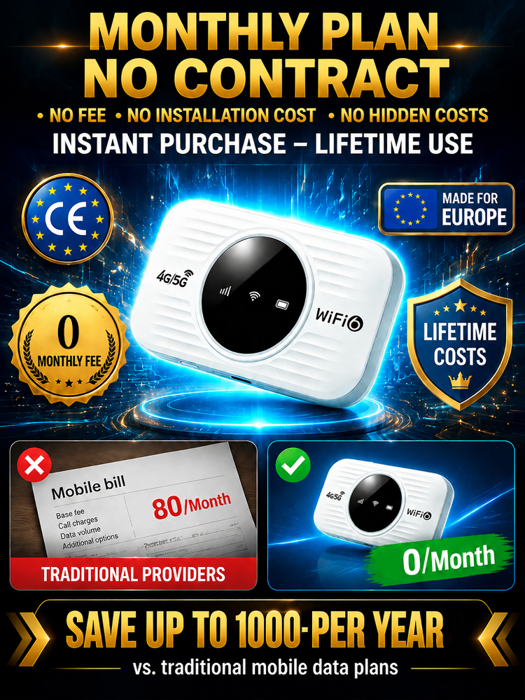 Portable WiFi 6 Mobile MiFi | 500 Mbps High-Speed 0 Monthly Fee Device | 30-Day Standby & Connect 16 Devices | Clearout Price Deal!