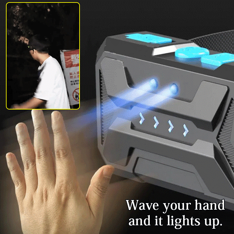 Wave to Light Up—Hands-Free! 🖐️💡230° Wide View: Night into Day! 🔦✨Pro-grade COB light with White & Red modes. Ideal for running, camping, or repairs. ⏳🏃‍♂️