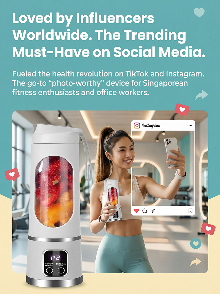 2X Faster Than Regular Blenders! USB Fast-Charge for 15+ Cups ⚡High-End Steel & Leak-Proof. Carry a 5-Star Juice Bar in Your Bag 👜our Mobile Energy Station! 450ml Capacity for Gym or Travel 🏃‍♂️