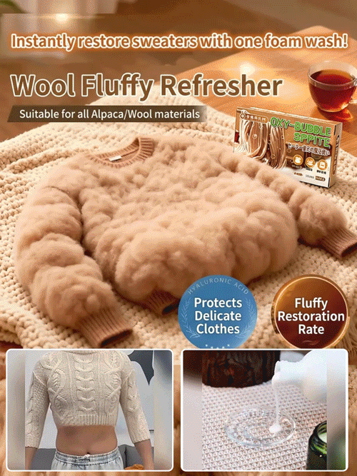 🧶 Gently Restores Shrunken Sweaters – Revives Elasticity & Shape, Safe for Wool & Cashmere🌿 pH-Balanced, Color-Safe Effervescent Tablets – Deeply Conditions & Fluffs🛡️ Anti-Static, Anti-Pilling, Long-Lasting Freshness – 2-in-1 Clean & Care