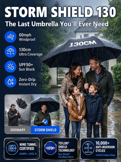 [Resistant to Force 10 Winds] Extra Large Thickened Windproof Folding Umbrella