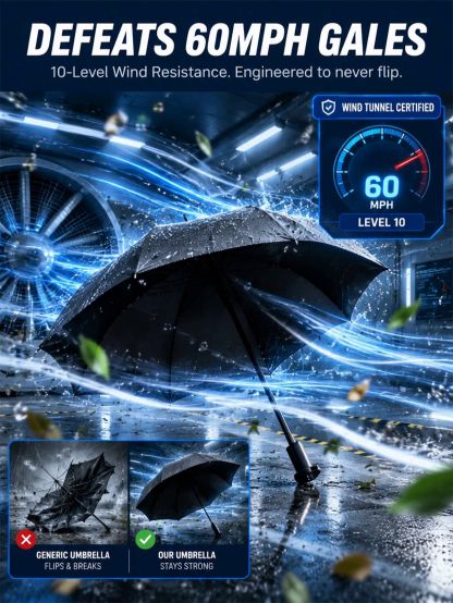 [Resistant to Force 10 Winds] Extra Large Thickened Windproof Folding Umbrella