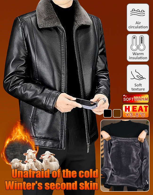 Get your 2nd jacket for just $30! Buy more, save more. 💰⚡Men's Leather Jacket with Fleece and Thickening🌡️🔥High-density velvet lining for 24H thermal lock.