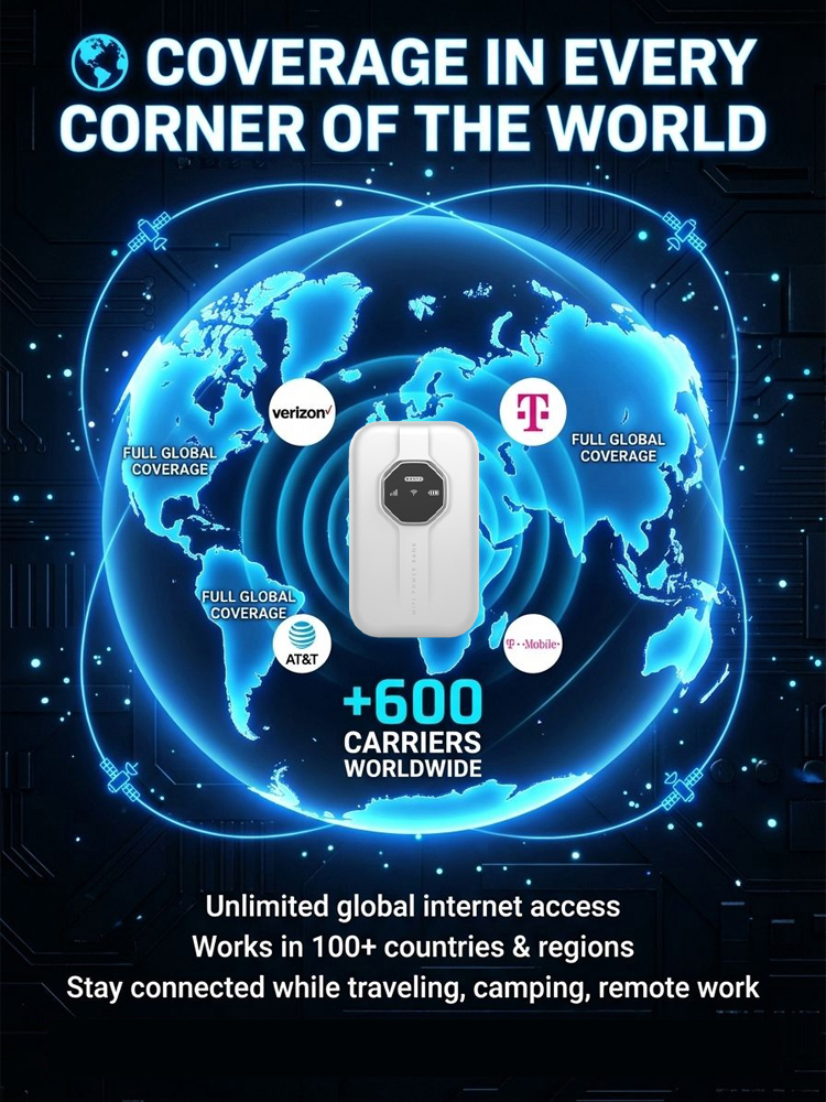 Next-Gen Portable Satellite WiFi Router - 500Mbps 5G Speed - WiFi6+ AI Chip, Works in 100+ Countries - Limited Stock Clearance