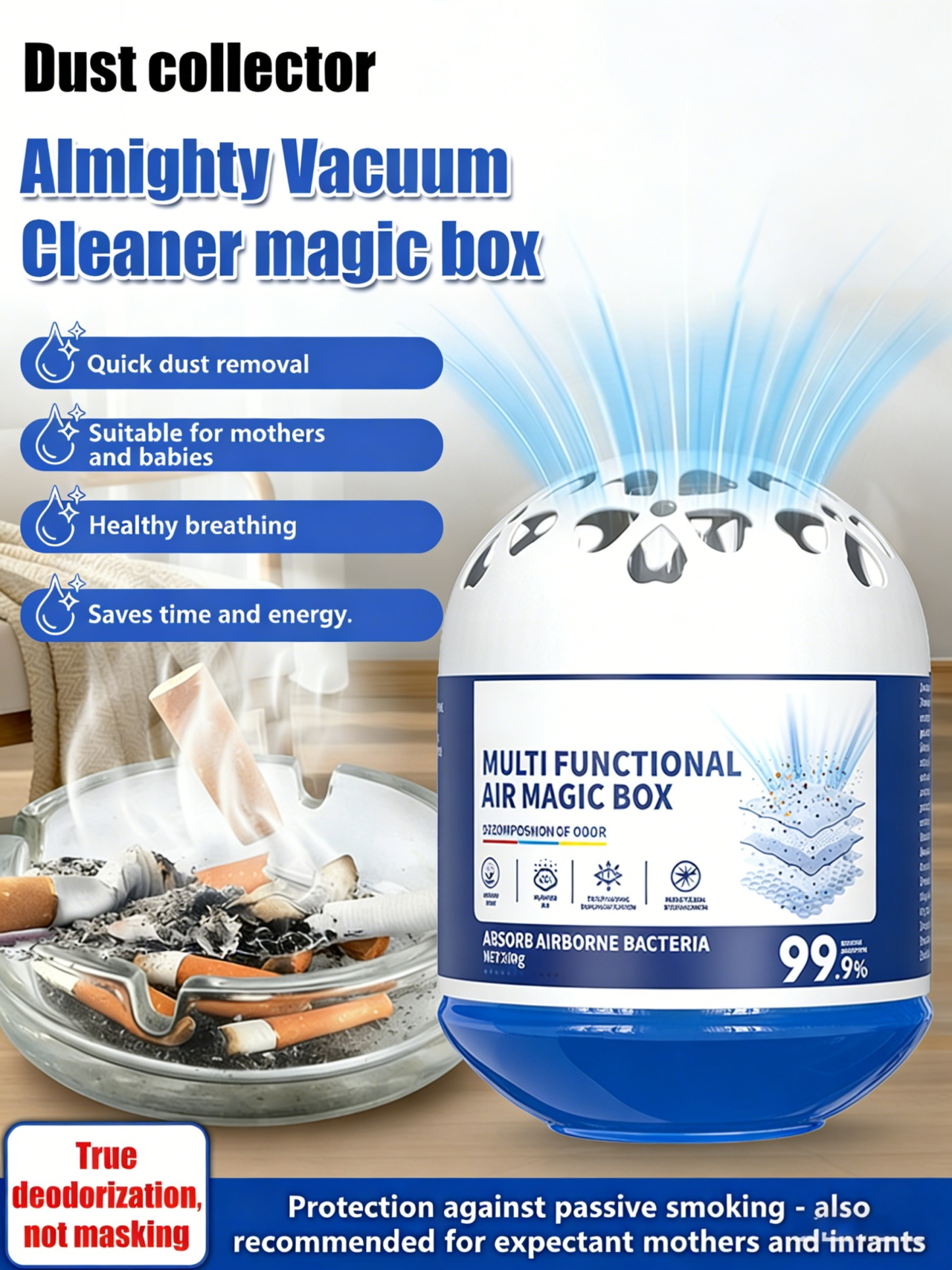 🔬 German-US Patented Tech – Lab-Tested for Maximum Dust Removal🧹 Fully Automatic, Hands-Free – Clean Air 365 Days a Year🌬️ 360° Cyclonic Suction – Covers Every Corner of Your Home