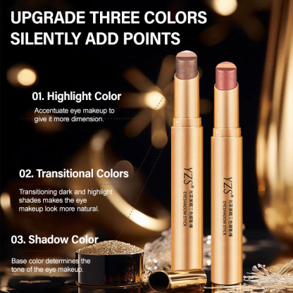 One Swipe, Three Shades – Gradient Eyes in 3 Seconds🔥【A Touch of Three Colors】Golden Diamond Three-Color Eyeshadow Stick🎨Lazy Girl Hack: Highlight+Contour+Blend, All-in-One💎Shimmer Texture, 8-Hour Wear – Zero Fallout