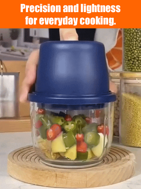 [Home Helper] Portable Multi-functional food processor⚡ One-Button Electric Chopping – No More Tears, 5 Seconds to Fresh Garlic🔪 4-in-1 Multifunctional: Mince meat, chop garlic, grind chili, baby food