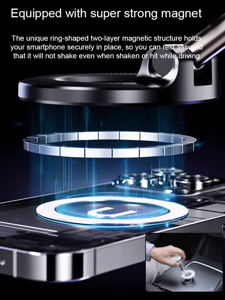 Say Goodbye to Wobbly Nightmares ✨【Home and Car】Multi-purpose Magnetic Phone Holder🚀 Anchor your phone to any surface.