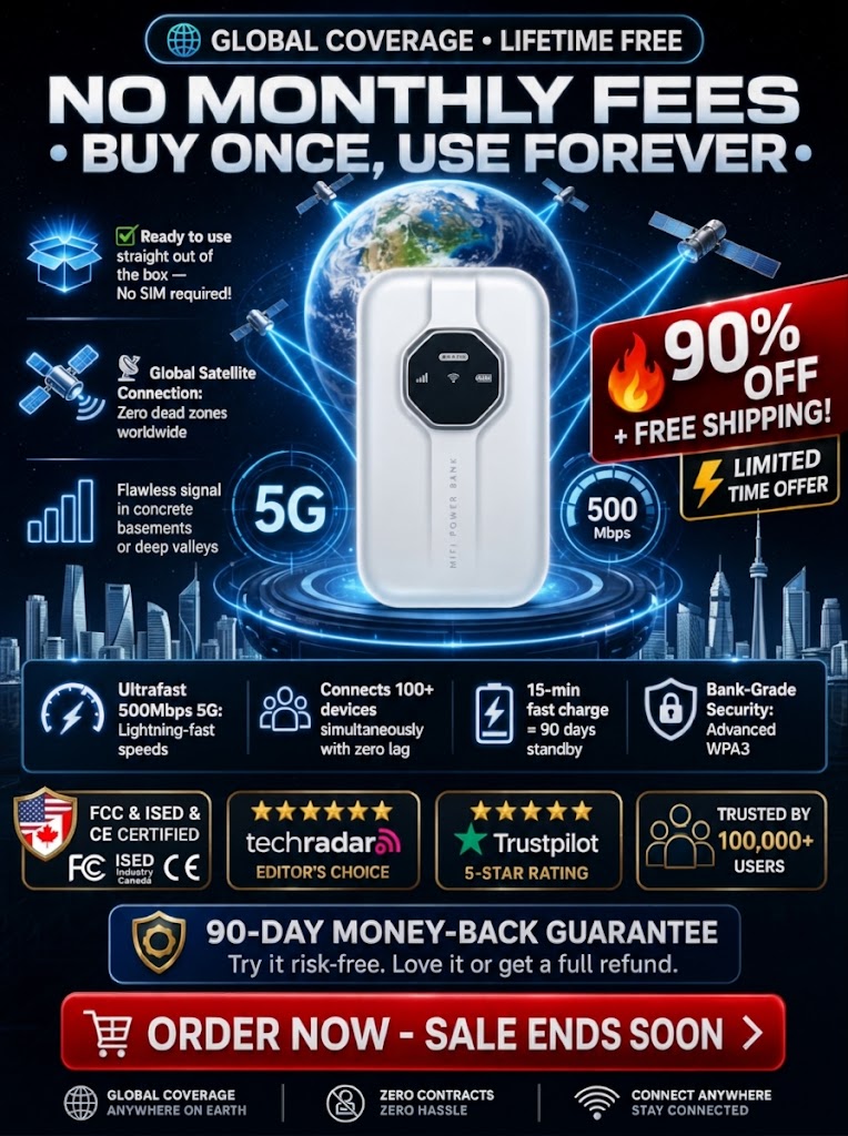 Next-Gen Satellite WiFi6+ Portable Router - 500Mbps $0 Monthly Fee - Nationwide Clearance