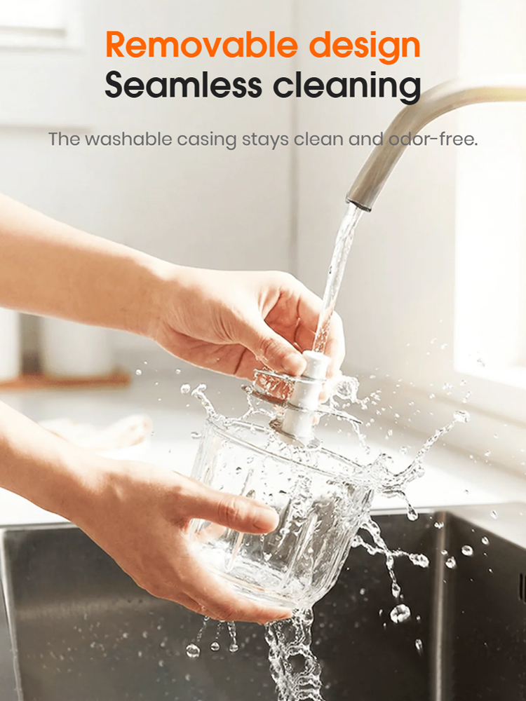 [Home Helper] Portable Multi-functional food processor⚡ One-Button Electric Chopping – No More Tears, 5 Seconds to Fresh Garlic🔪 4-in-1 Multifunctional: Mince meat, chop garlic, grind chili, baby food