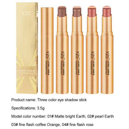 One Swipe, Three Shades – Gradient Eyes in 3 Seconds🔥【A Touch of Three Colors】Golden Diamond Three-Color Eyeshadow Stick🎨Lazy Girl Hack: Highlight+Contour+Blend, All-in-One💎Shimmer Texture, 8-Hour Wear – Zero Fallout