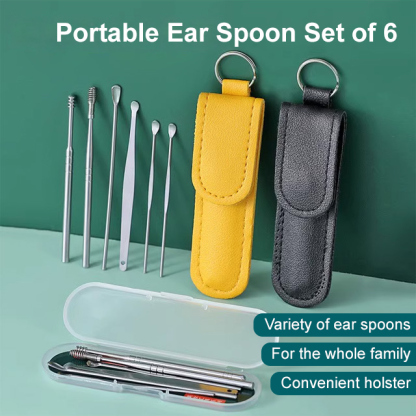 6 Precision Tools✨6-piece Stainless Steel Ear Scoop Set👂ASMR For Your Ears: Redefining the New Standard of Ear Canal Cleaning.
