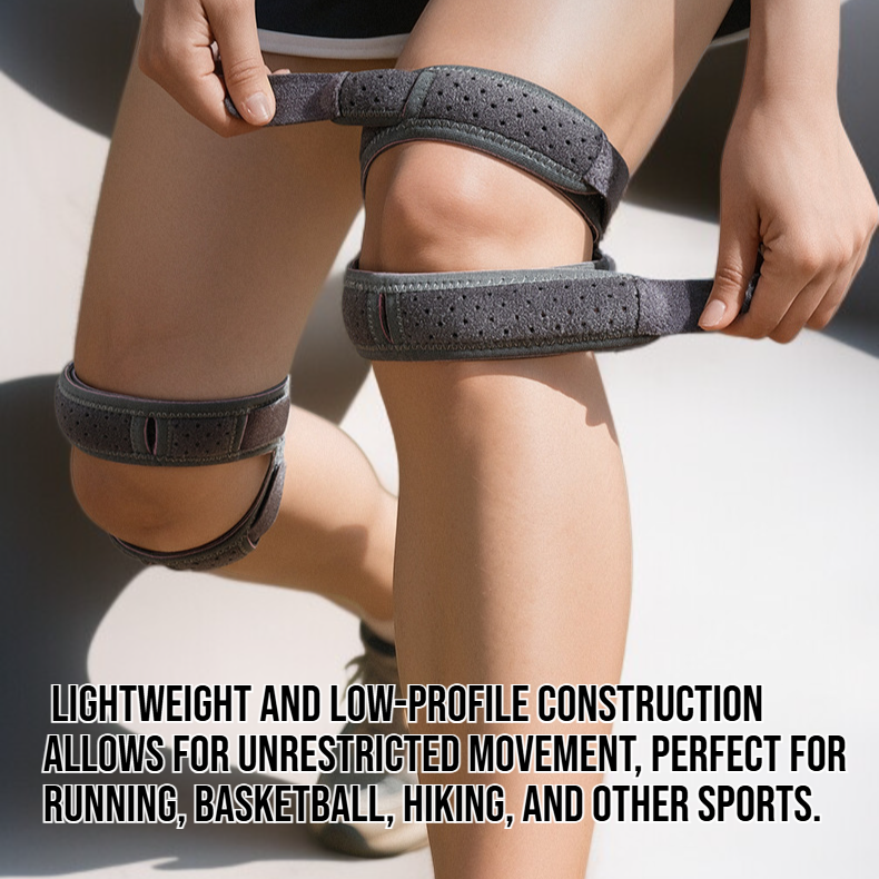 Sports knee pad patellar strap for running and workout support