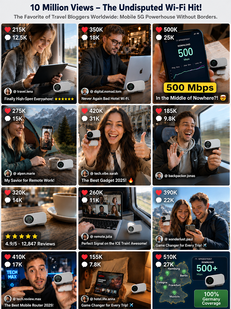 M10 Pro High-Speed Wireless Travel Router | 500 MB/s Satellite-Level Qualcomm Chip & 30+ Devices Connection | Limited Flash Sale: No More 24-Month Contracts!