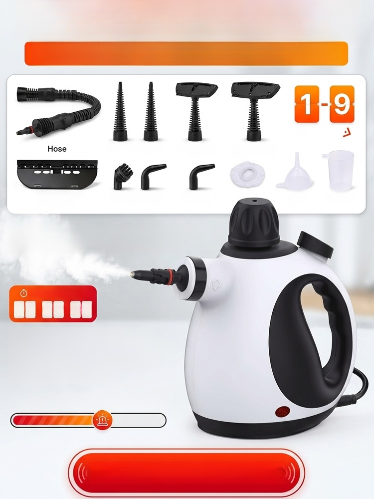 Multipurpose Steam Cleaner with 9-Piece Cleaning Tools for First 100 Buyers, 170°C Steam Melts Stains Instantly, Zero Chemicals, 100% Safe for Family
