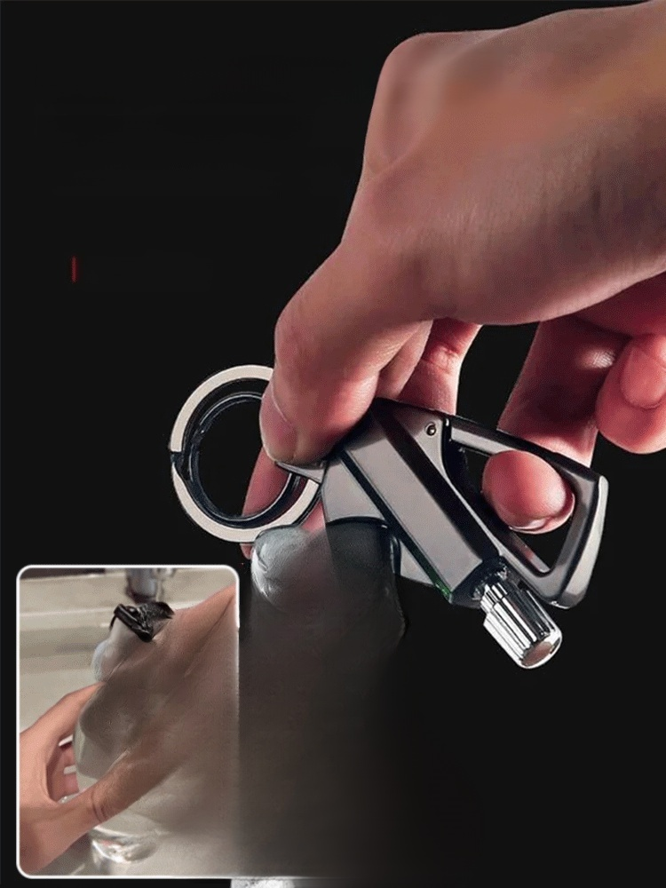 The Ultimate 3-in-1 EDC Multi-Tool Light, Open, Carry! 🛡️ Durable Lighter + Bottle Opener + Heavy-Duty Keychain in One.