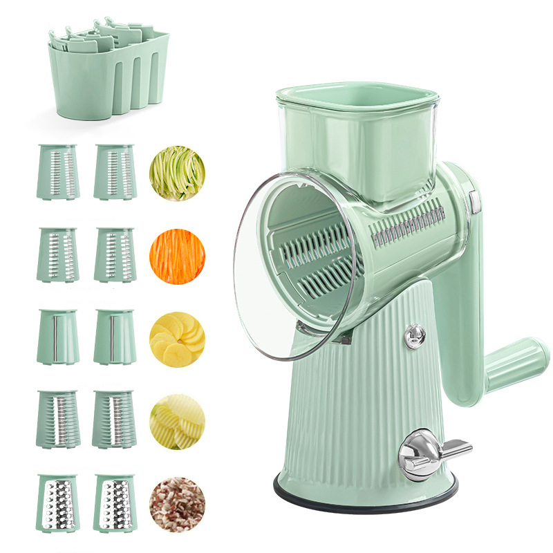 This 5-in-1 hand-crank food chopper slices, dices, and chops with ease! Perfect for quick meal prep and versatile kitchen use.🥰💯