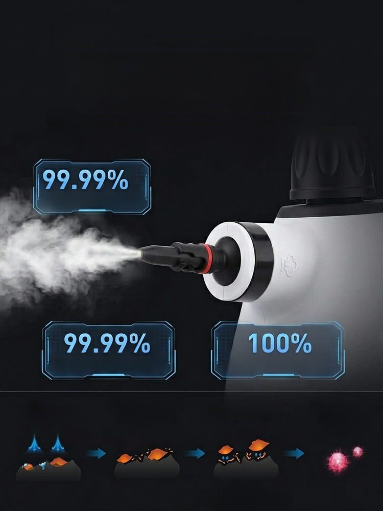 Multipurpose Steam Cleaner with 9-Piece Cleaning Tools for First 100 Buyers, 170°C Steam Melts Stains Instantly, Zero Chemicals, 100% Safe for Family
