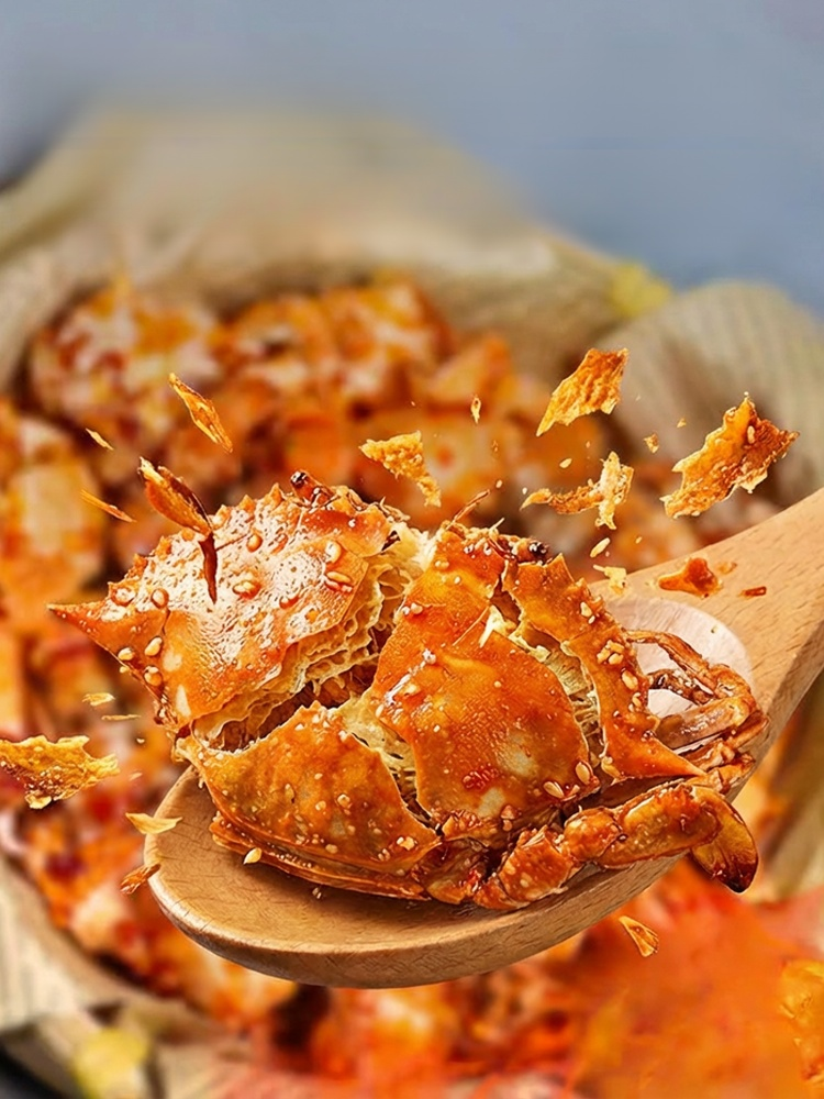 Tiny, Crispy, Ready-to-Eat Sea Crabs. They're savory, salty, and crazy addictive. The perfect swap for your greasy potato chips.
