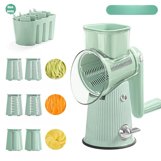 This 5-in-1 hand-crank food chopper slices, dices, and chops with ease! Perfect for quick meal prep and versatile kitchen use.🥰💯