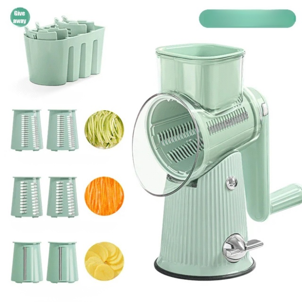 This 5-in-1 hand-crank food chopper slices, dices, and chops with ease! Perfect for quick meal prep and versatile kitchen use.🥰💯
