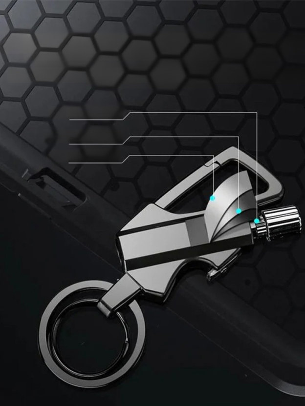 The Ultimate 3-in-1 EDC Multi-Tool Light, Open, Carry! 🛡️ Durable Lighter + Bottle Opener + Heavy-Duty Keychain in One.