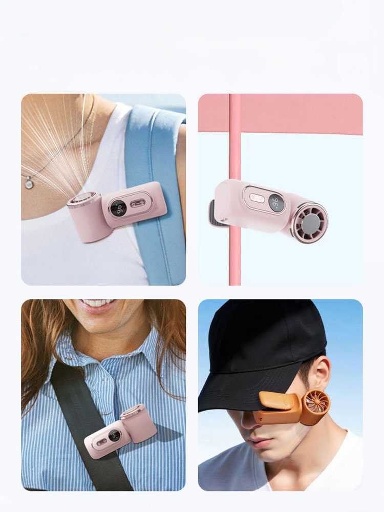 【Comes with a clip, hands-free】Rotatable portable ice pack fan, 5000mAh battery lasts 19h. Beats 40°C heat instantly. Stay cool and dry everywhere.
