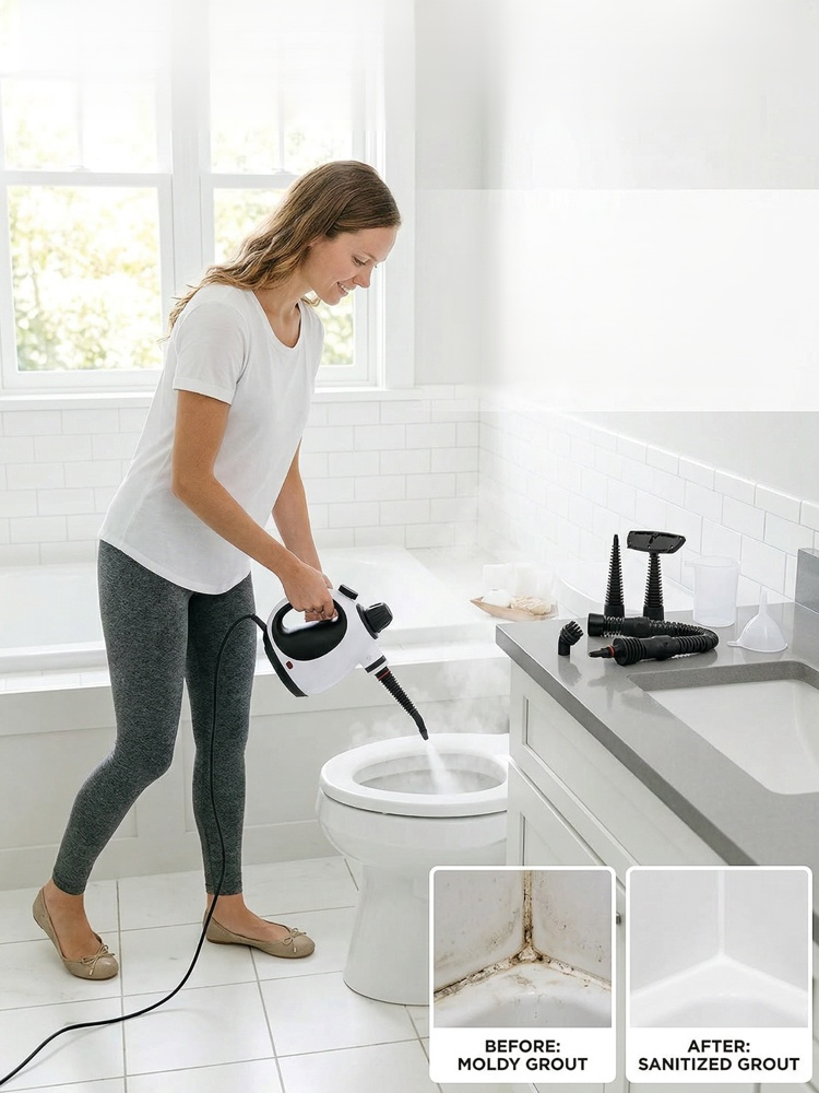 Multipurpose Steam Cleaner with 9-Piece Cleaning Tools for First 100 Buyers, 170°C Steam Melts Stains Instantly, Zero Chemicals, 100% Safe for Family