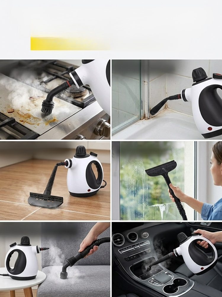 Multipurpose Steam Cleaner with 9-Piece Cleaning Tools for First 100 Buyers, 170°C Steam Melts Stains Instantly, Zero Chemicals, 100% Safe for Family