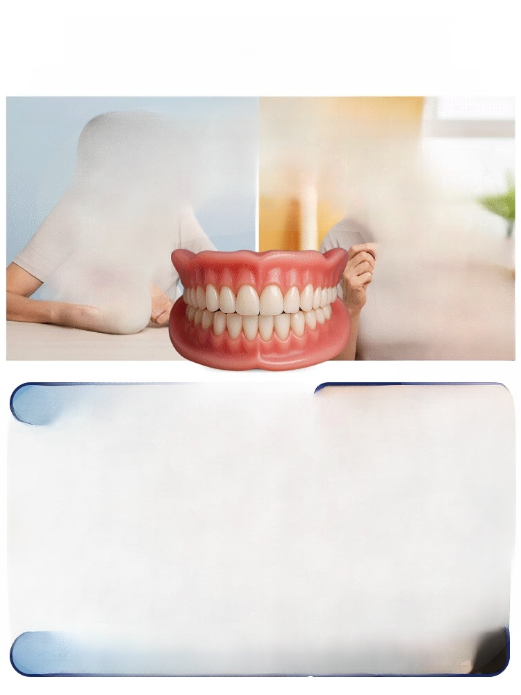 Whether you have a full set of teeth, gaps, or no gaps at all – this denture will fit perfectly! 🔥 Simply place it in hot water to activate it and then bite down. The material will perfectly adapt to the shape of your jaw. 