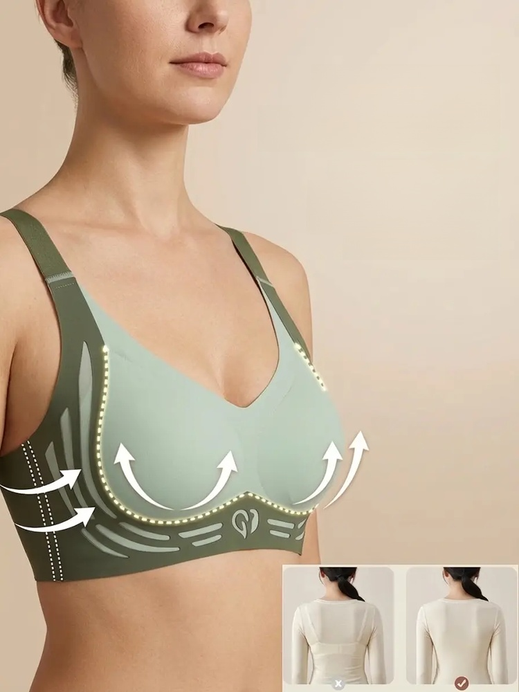 Small Heart Contrast Lift Seamless Bra, 🌸A bra that breathes. Once you try it, you will love it. 🌸The thin design is great for ventilation, no overheating or pressure points.