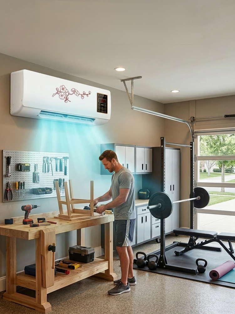 Hot and cold wall-mounted home air conditioner, No installation required – simply plug it in and go! ⏰ It gets 10°C warmer in 10 seconds!