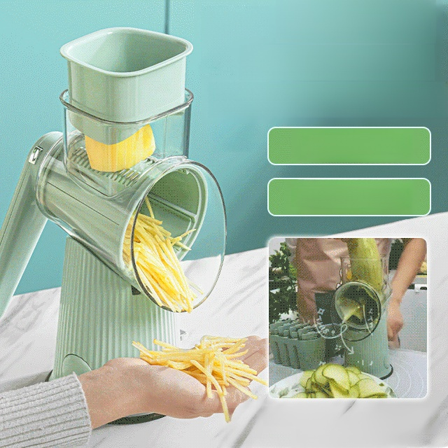 This 5-in-1 hand-crank food chopper slices, dices, and chops with ease! Perfect for quick meal prep and versatile kitchen use.🥰💯