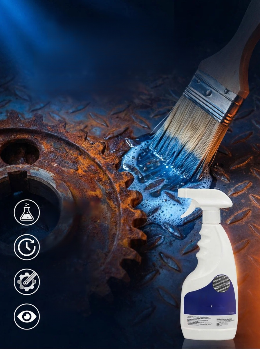🚀 Instantly restore rust to a shiny finish! 💪Removes 10 years' worth of rust in 3 seconds! Easy to use with just a spray, without damaging the material.