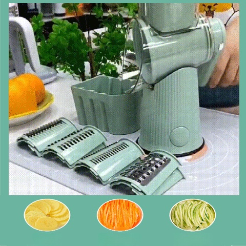 This 5-in-1 hand-crank food chopper slices, dices, and chops with ease! Perfect for quick meal prep and versatile kitchen use.🥰💯