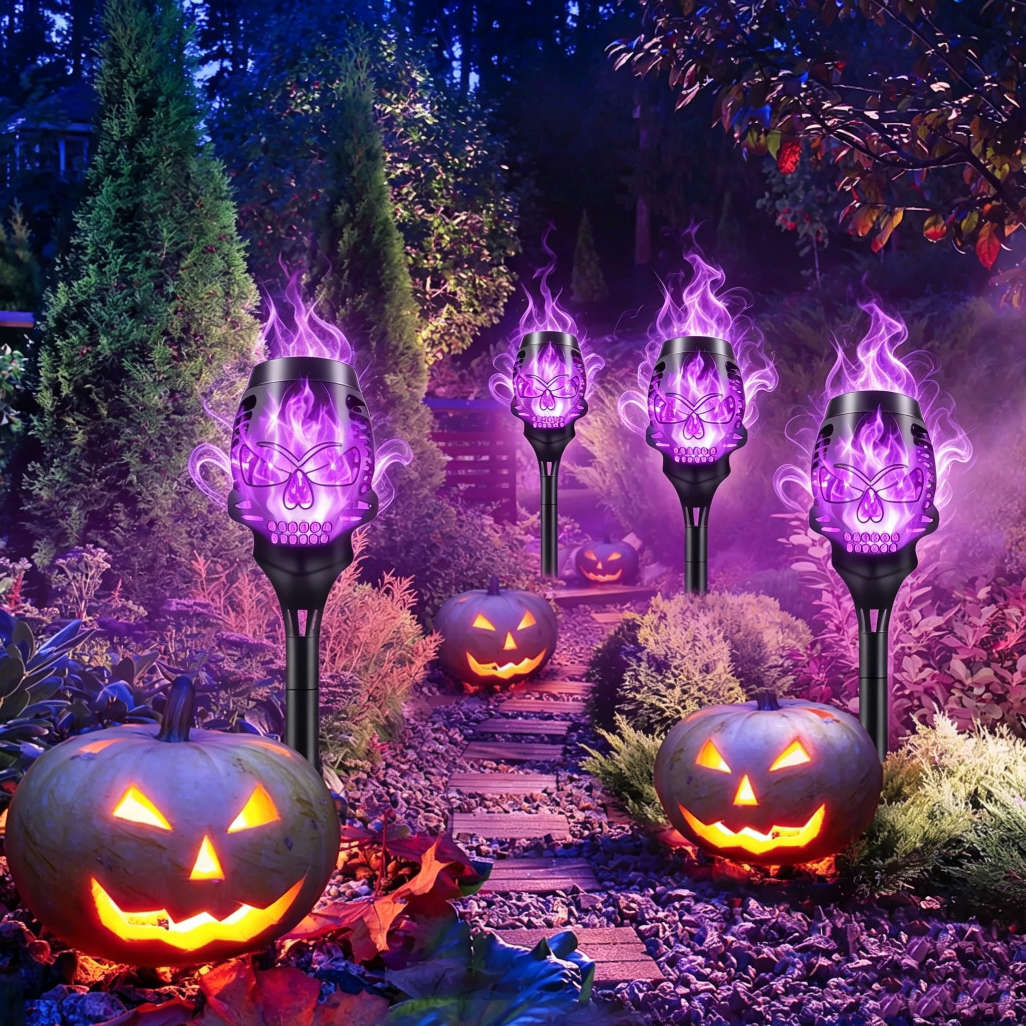 💀🔥Halloween Early Bird Special Sale 49% OFF🔥Halloween Solar Skull Flame Lights