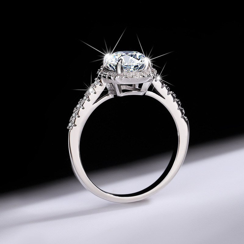 Full Star Oversized Dove Moissanite Diamond Egg Ring