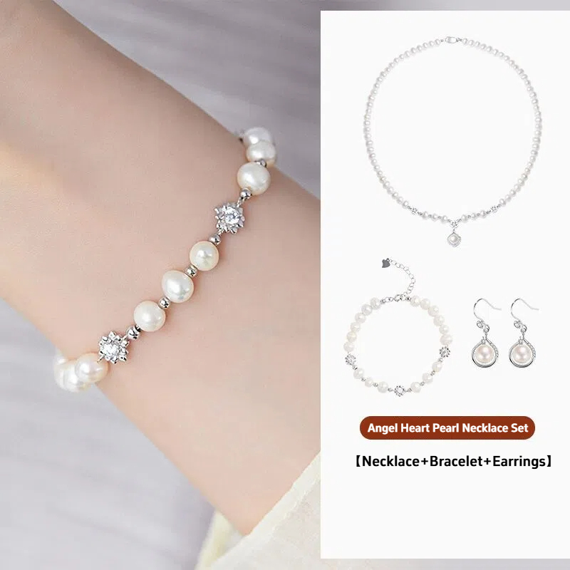 Angel Heart Pearl Necklace Set丨Japan Top Akoya Pearl (Necklaces, bracelets, earrings)