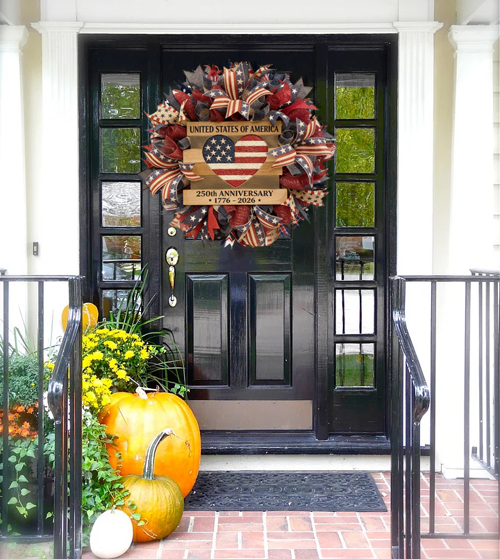 Handmade USA 250th Anniversary Patriotic Wreath