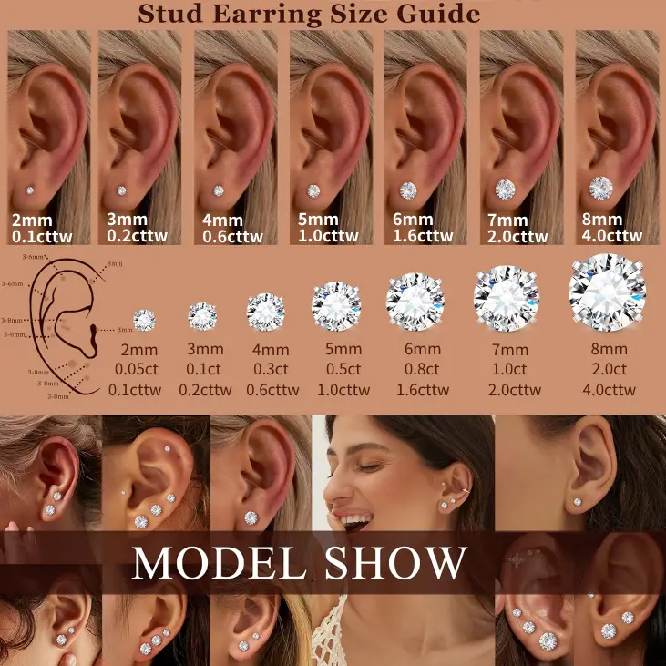 🔥Hot Sale 64% OFF🔥Brilliant 4-Prong Moissanite Stud Earrings