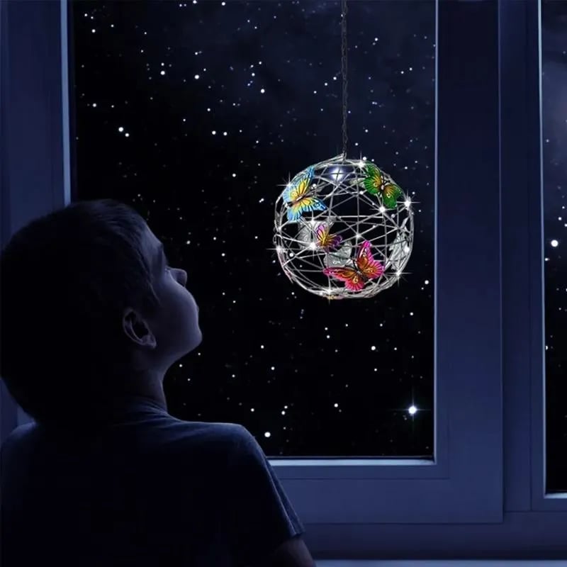 💖LAST DAY 49% OFF💖 Hanging Solar Light Round Ball Light with Butterfly