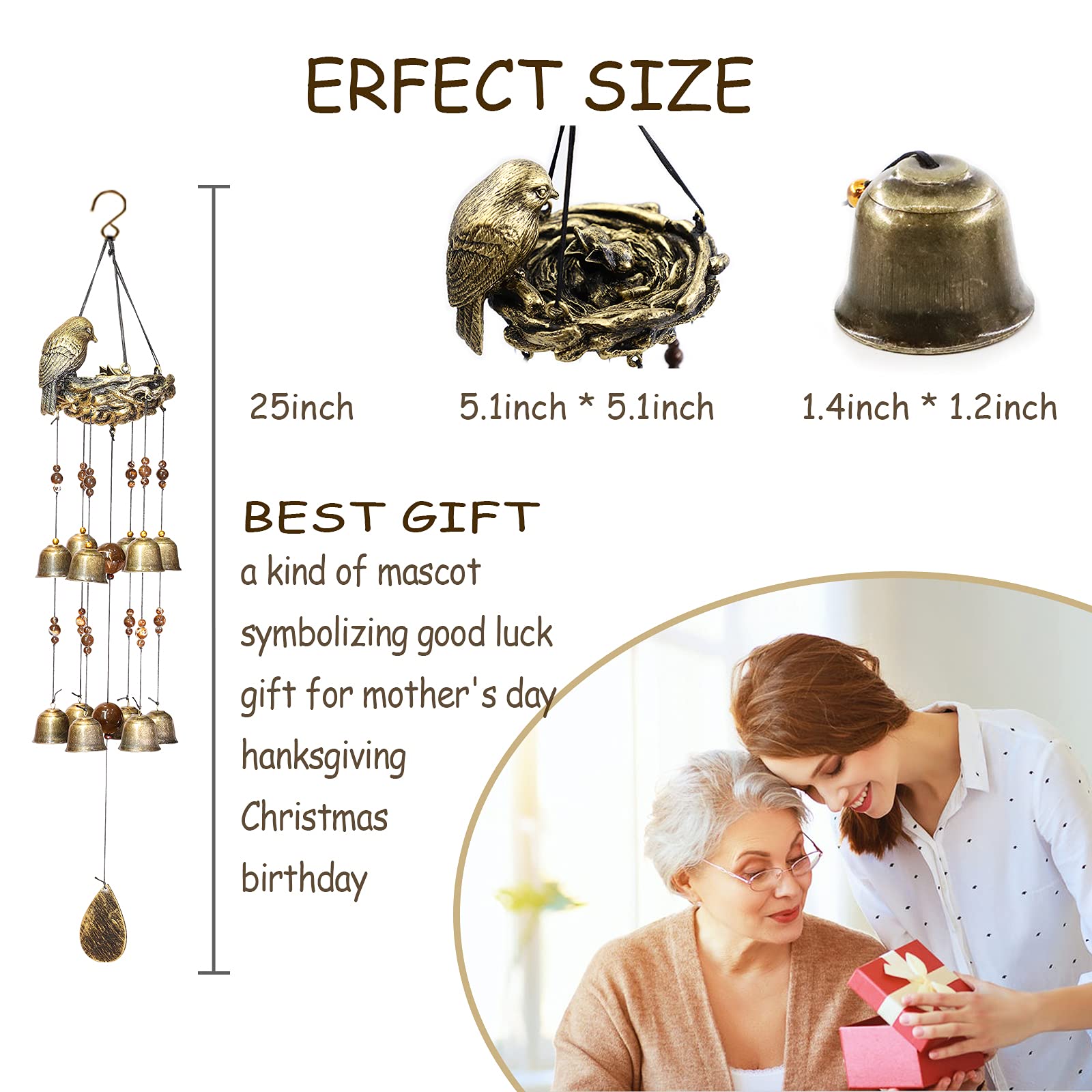 🐦Bird Nest Wind Chime Hanging Decoration - Best Gift For Mom🎁❤️