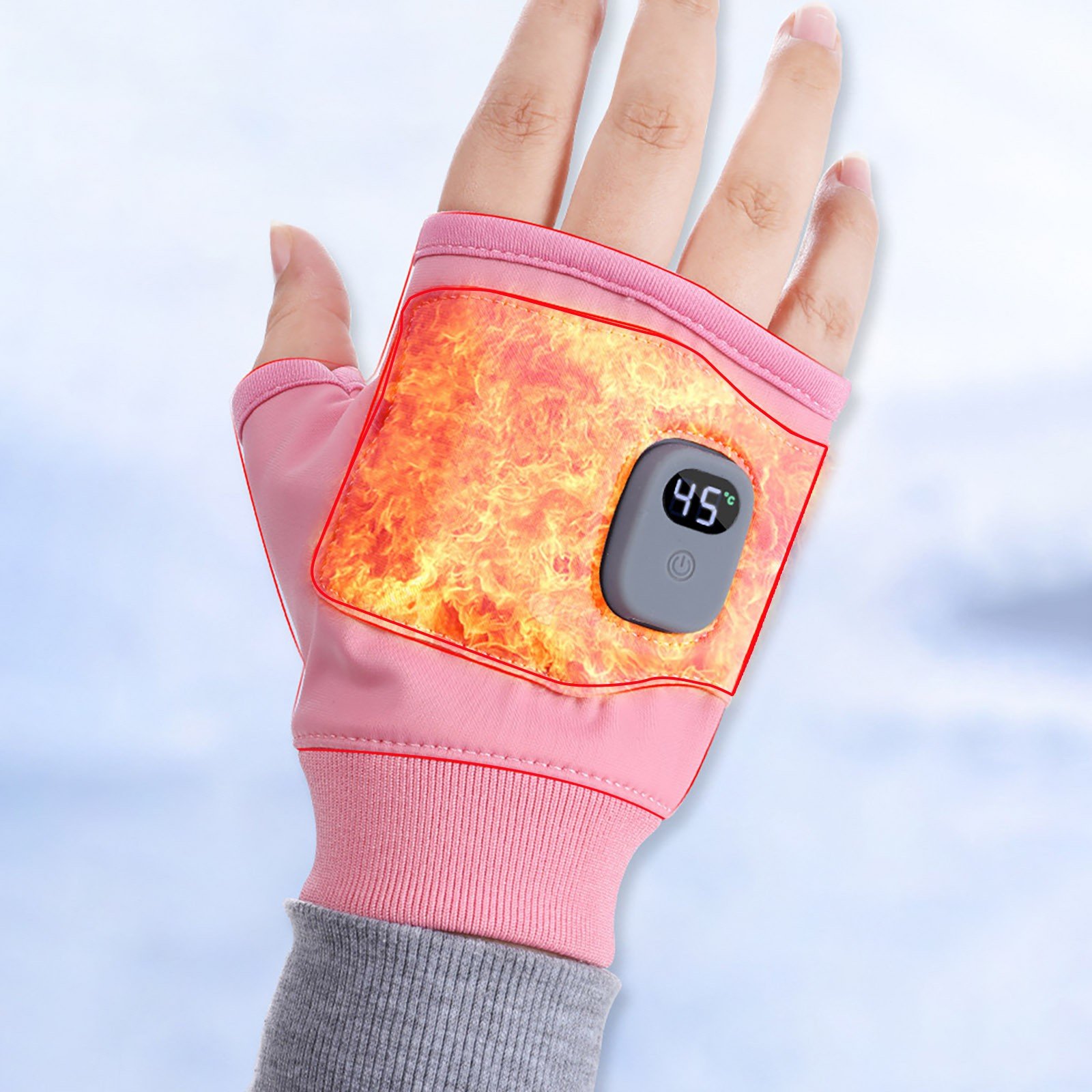 Lovskoo Electric Rechargeable Fingerless Heating Writing Gloves Cordless Heating Gloves Prevent Freezing Hand Warmer for Indoor and Outdoor Heating Gloves for Men, Women and Kids Pink Lovskoo Electric Rechargeable Fingerless Heating Writing Gloves Cordless Heating Gloves Prevent Freezing Hand Warmer for Indoor and Outdoor Heating Gloves for Men, Women and Kids Pink